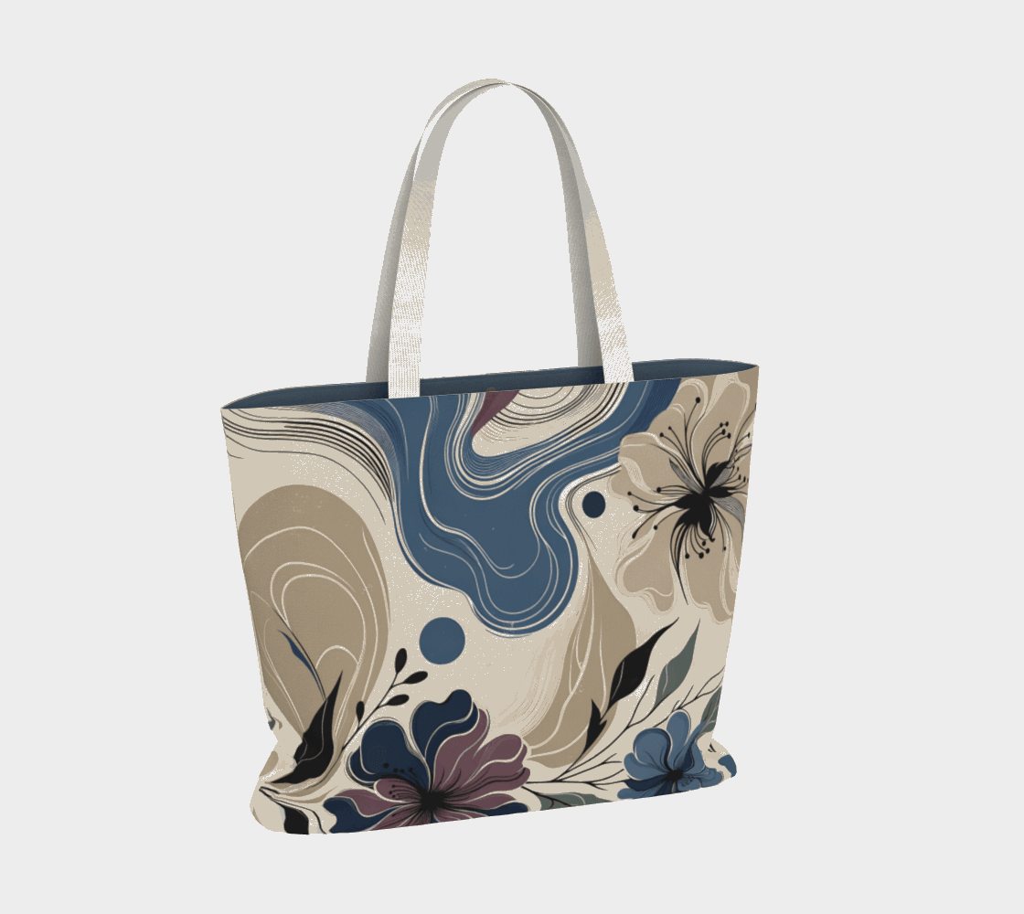 Modern Flowers Large Tote bag