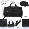 Load image into Gallery viewer, 40L Travel Duffle Bag Waterproof, Weekender with Shoe Compartment and Toiletry Bag
