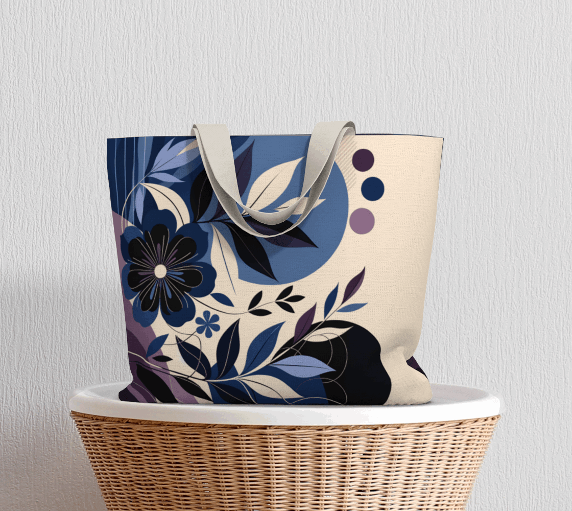 Abstract Flowers Large Tote bag