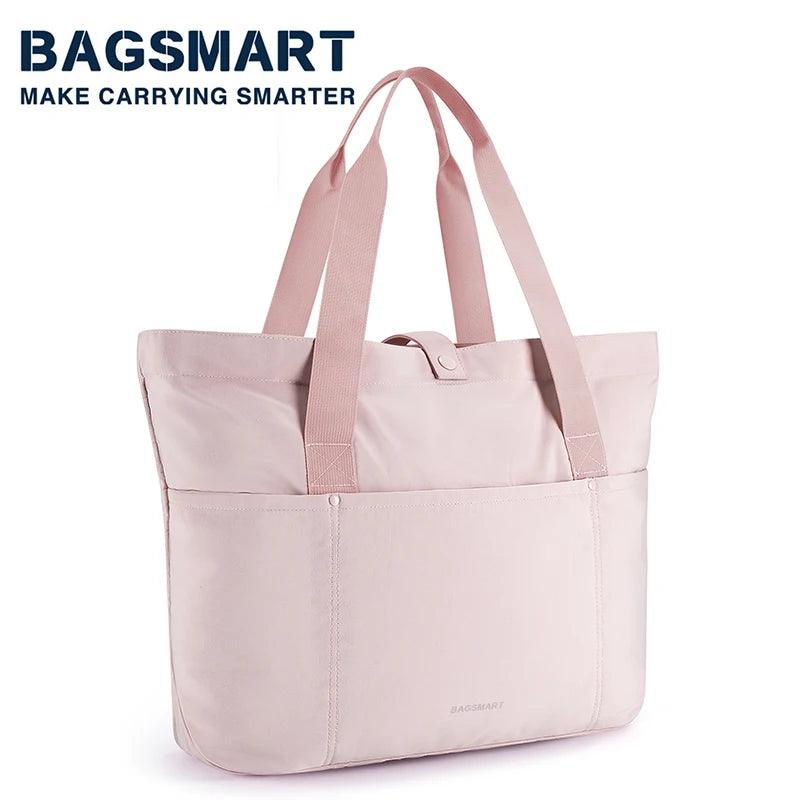 BAGSMART Large Capacity Tote Bags for Women Waterproof Foldable Beach Bag Shoulder Bag for College University Gym Shopping