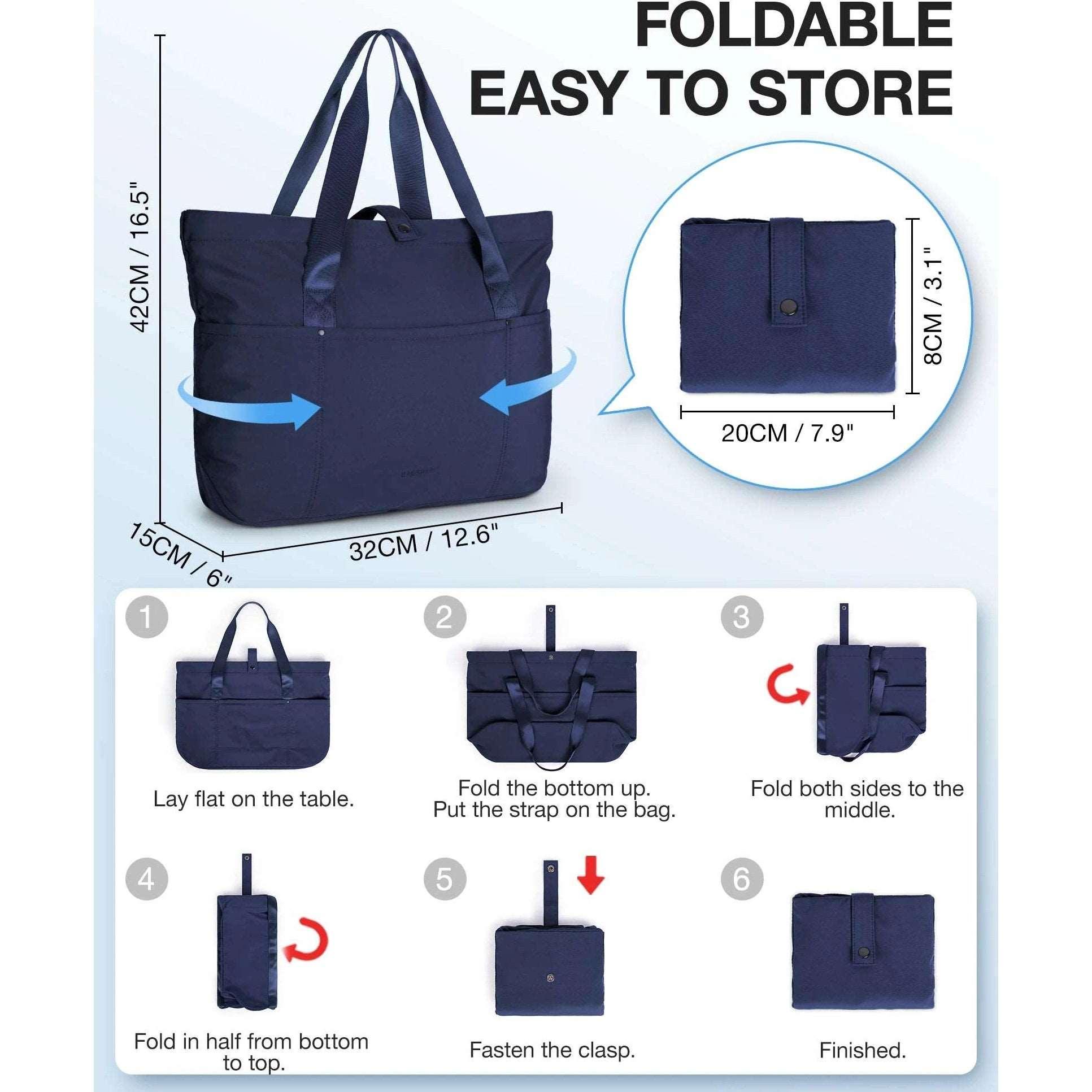 BAGSMART Large Capacity Tote Bags for Women Waterproof Foldable Beach Bag Shoulder Bag for College University Gym Shopping