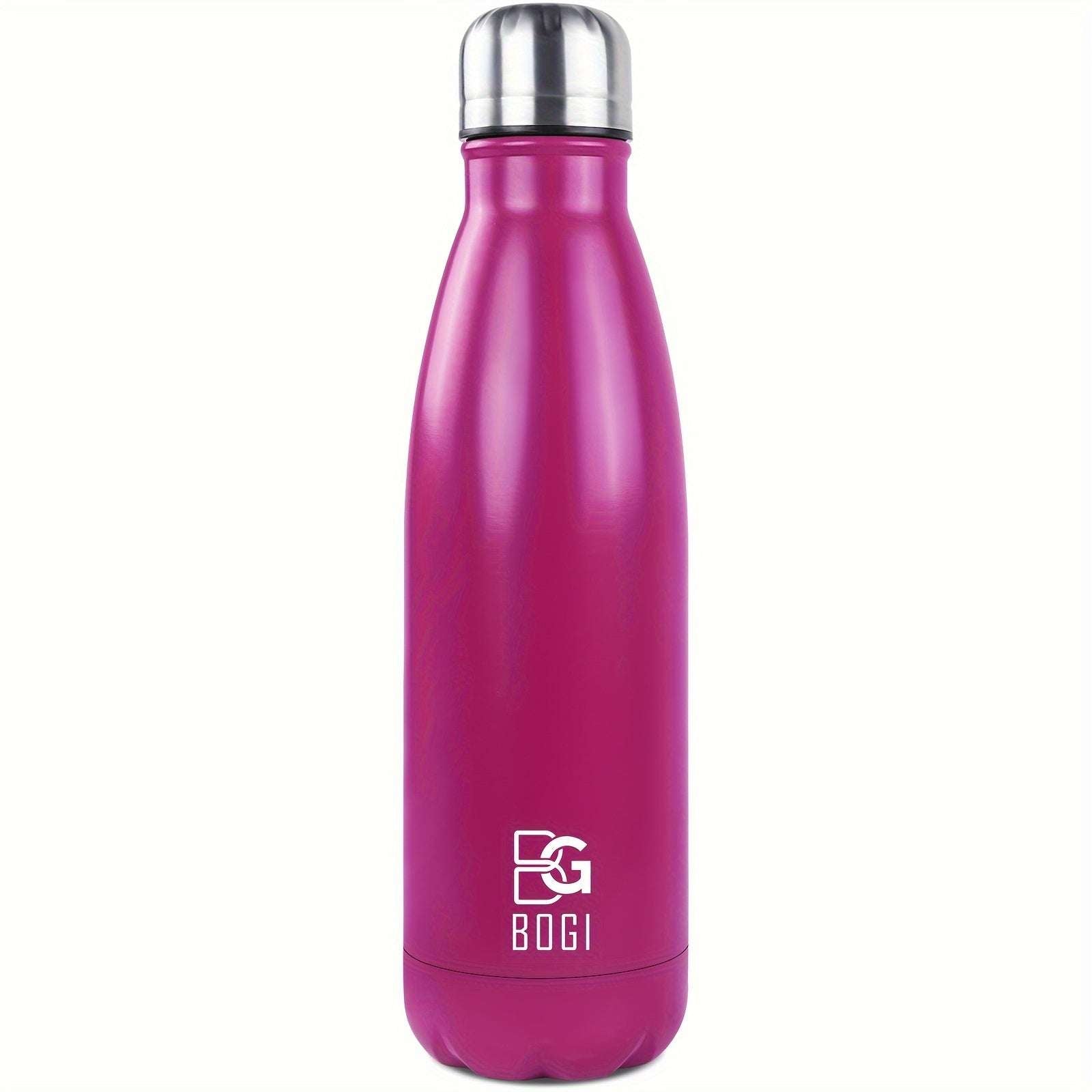 BOGI 17oz Insulated Water Bottle Double Wall Vacuum Stainless Steel Water Bottles, Leak Proof Metal Sports Water Bottle