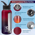 Load image into Gallery viewer, BOGI 32/40oz Insulated Water Bottle, 2 Pack Double Wall Vacuum Stainless Steel Water Bottle With Straw And 3 Lids
