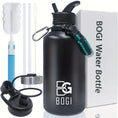 Load image into Gallery viewer, BOGI 64oz Water Bottle Stainless Steel, 2l Water Bottle With Straw Double Wall Vacuum Insulated Water Bottles With 3 Lids
