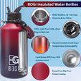 Load image into Gallery viewer, BOGI 64oz Water Bottle Stainless Steel, 2l Water Bottle With Straw Double Wall Vacuum Insulated Water Bottles With 3 Lids
