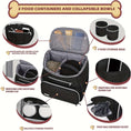 Load image into Gallery viewer, Dog Travel Bag Backpack - Airline Approved, 2 Silicone Collapsible Bowls, 2 Food Baskets
