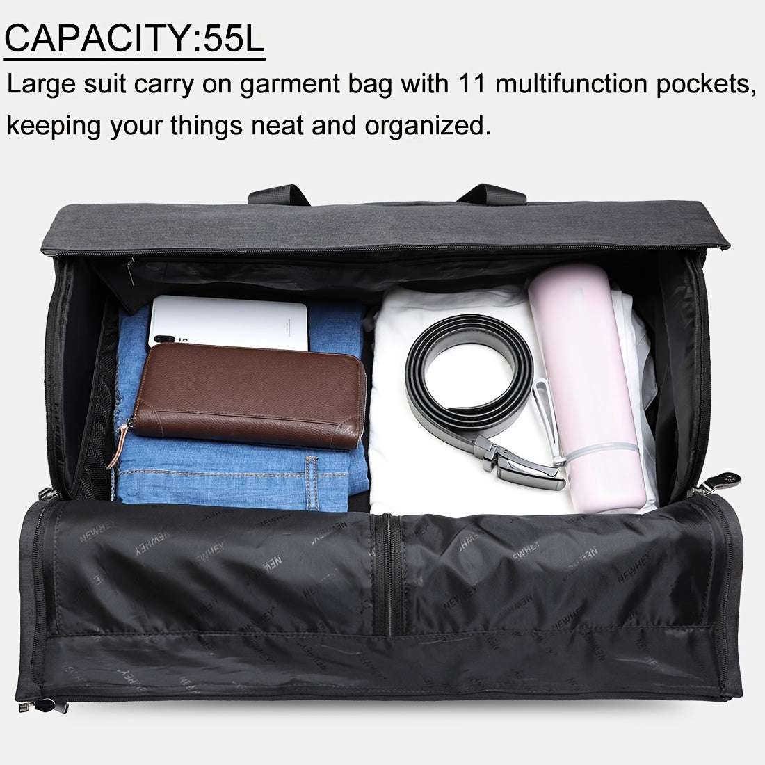 Garment Bag, Convertible Suit Travel Bag With Shoulder Strap, Carry On Suit Bag Duffel Bag Garment Weekend Bag