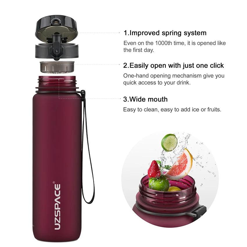 New 350-1000ml Sports Water Bottle BPA Free Portable