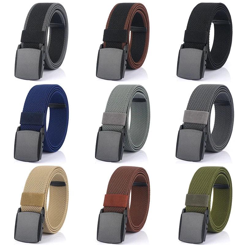 VATLTY Metal Free Stretch Belt Strong Nylon Quick Release Buckle Unisex