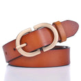 Load image into Gallery viewer, VATLTY Official Authentic Woman's Leather Belt Golden Alloy Buckle
