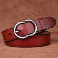 Load image into Gallery viewer, VATLTY Women's Cowhide Leather Belt Alloy Silver Pin Buckle
