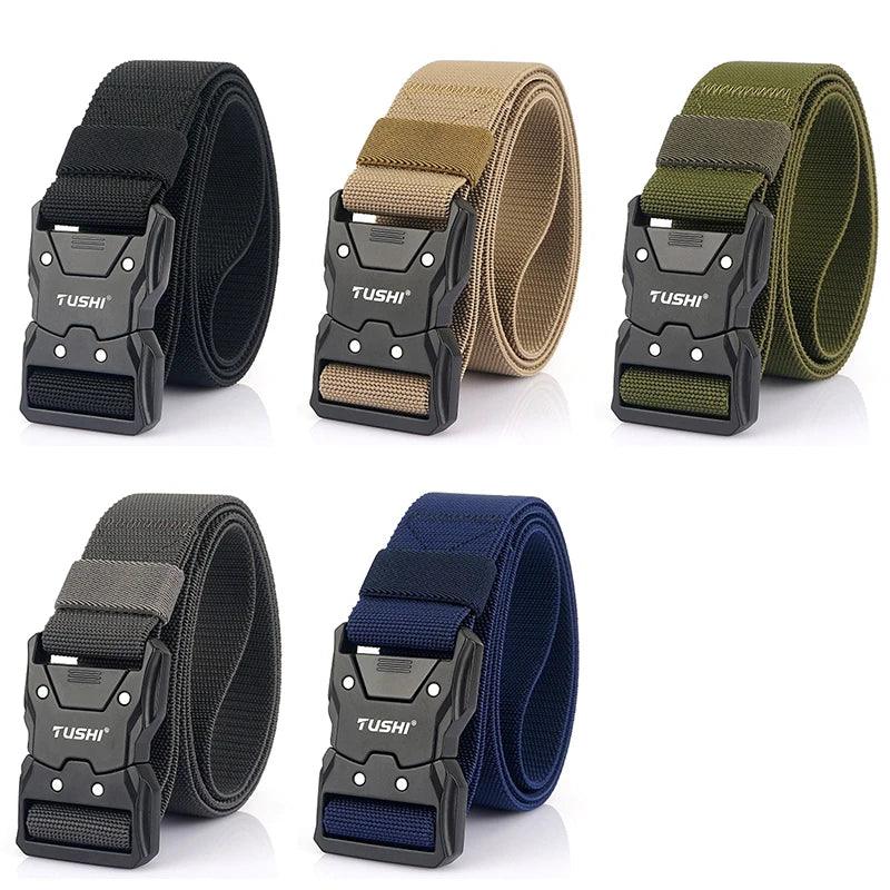 VATLTY New Unisex Elastic Belt Hard Metal Buckle / Military Tactical Belt Casual Waistband