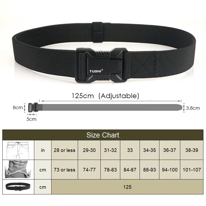 VATLTY New Tactical Outdoor Belt for Men and Women Aluminum Alloy Buckle