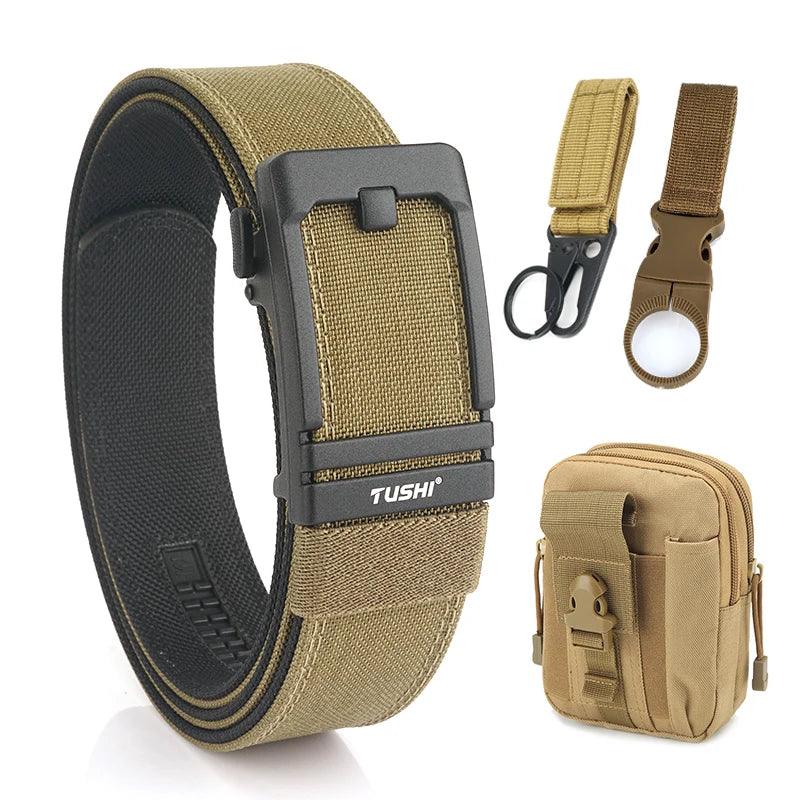 VATLTY New Tactical Pistol Airsoft Belt for Men Metal Automatic Buckle