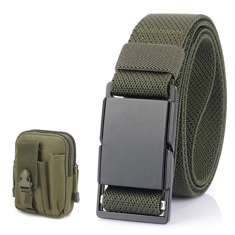 VATLTY 3.4cm Elastic Casual Belt for Men Metal Magnetic Buckle