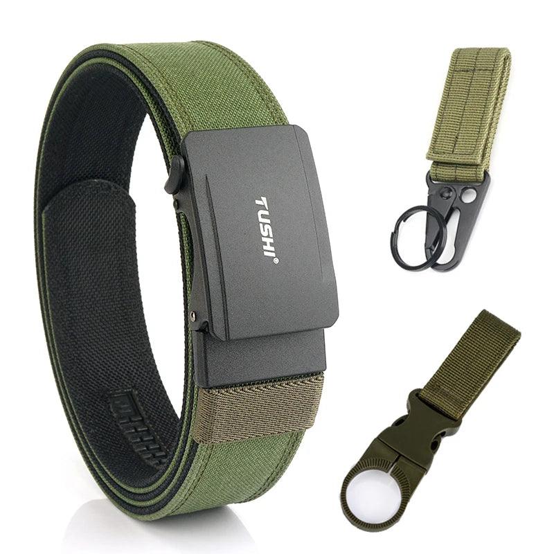 VATLTY New Men's Military Pistol Belt Metal Automatic Buckle Sturdy Nylon