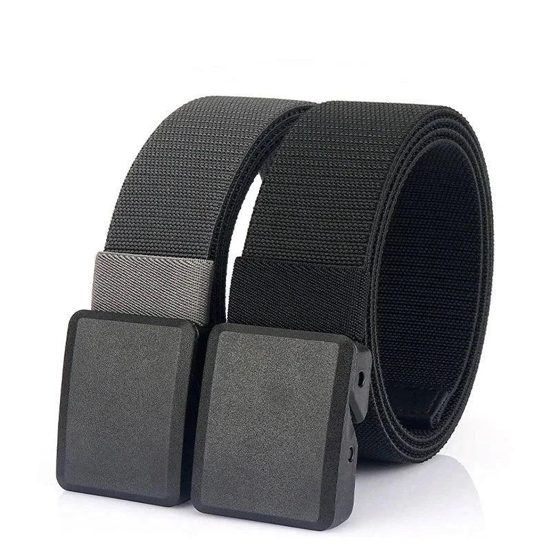 Metal Free Men's Elastic Belt Quick Release Nylon Buckle