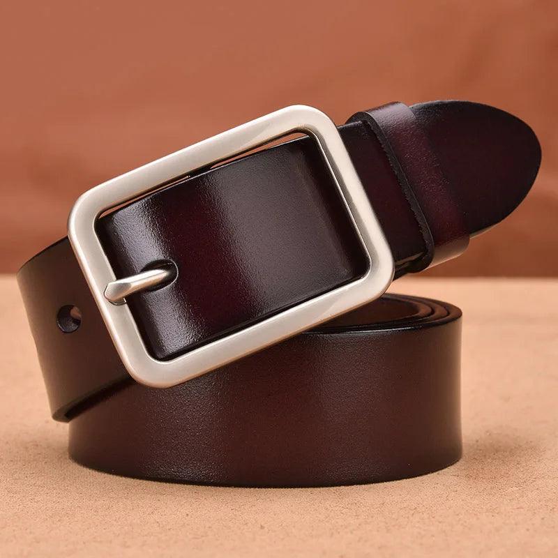 VATLTY 95cm-115cm Women's Leather Belt 33mm Natural Cowhide