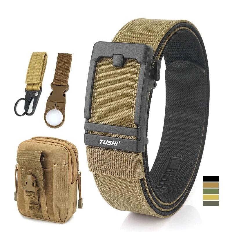 VATLTY New Tactical Pistol Airsoft Belt for Men Metal Automatic Buckle