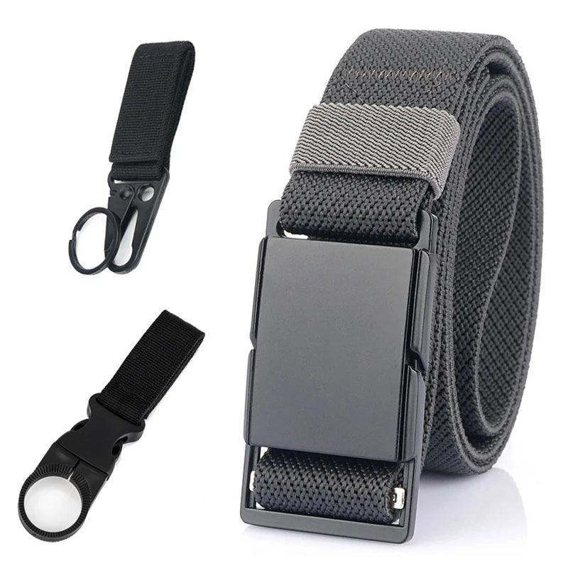 VATLTY 3.4cm Elastic Casual Belt for Men Metal Magnetic Buckle