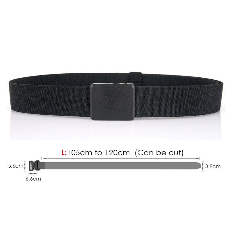 Metal Free Men's Elastic Belt Quick Release Nylon Buckle