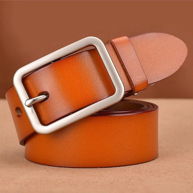 VATLTY 95cm-115cm Women's Leather Belt 33mm Natural Cowhide