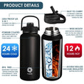 Load image into Gallery viewer, FEIJIAN Thermos Bottle with Straw Stainless Steel Insulated 950/1200ml
