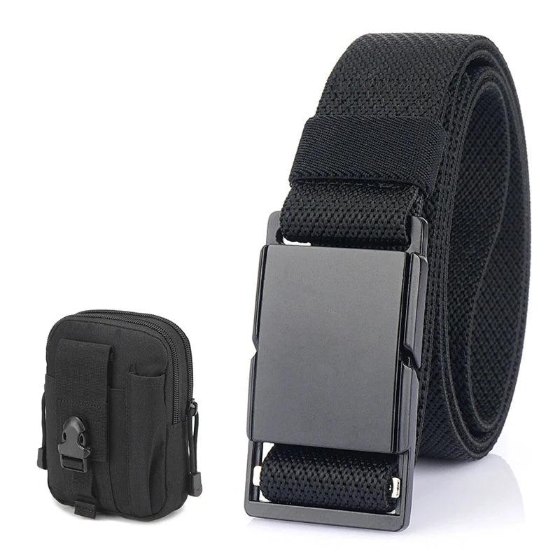 VATLTY 3.4cm Elastic Casual Belt for Men Metal Magnetic Buckle