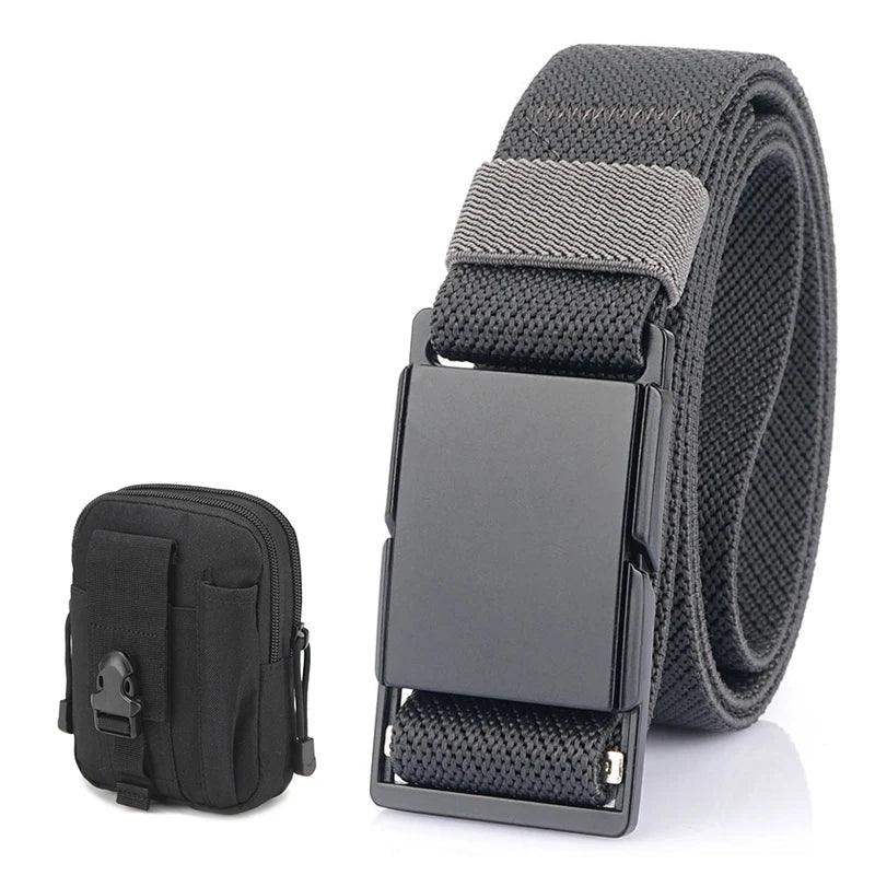 VATLTY 3.4cm Elastic Casual Belt for Men Metal Magnetic Buckle