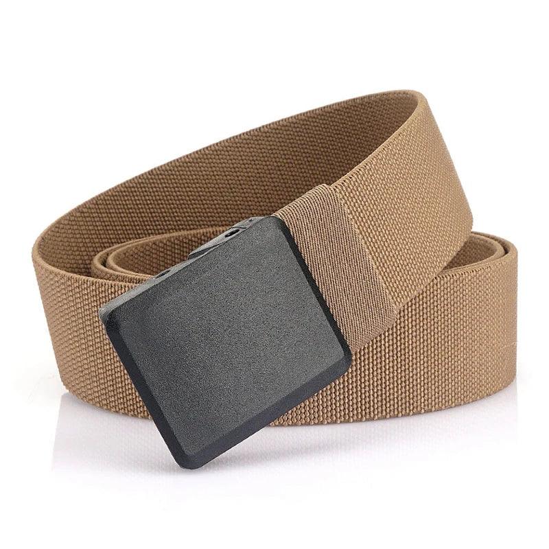 Metal Free Men's Elastic Belt Quick Release Nylon Buckle