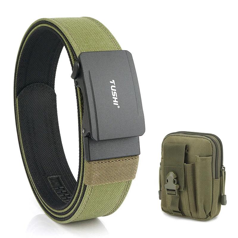 VATLTY New Men's Military Pistol Belt Metal Automatic Buckle Sturdy Nylon