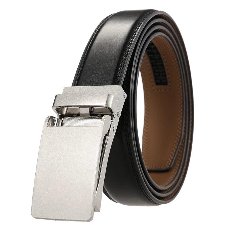 VATLTY Leather Cowhide Belt for Men Alloy Automatic Buckle