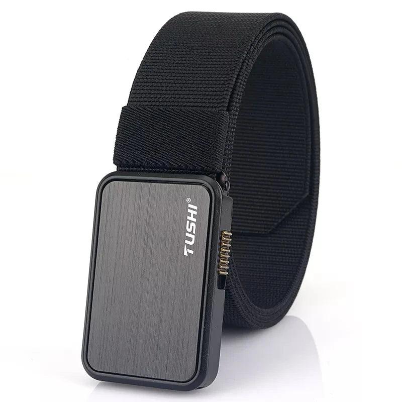 VATLTY 35mm Men's Elastic Belt Zinc Alloy Quick Release Buckle