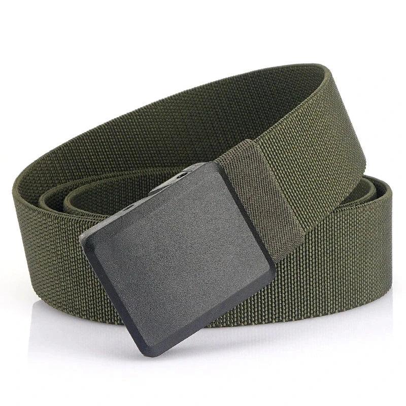 Metal Free Men's Elastic Belt Quick Release Nylon Buckle