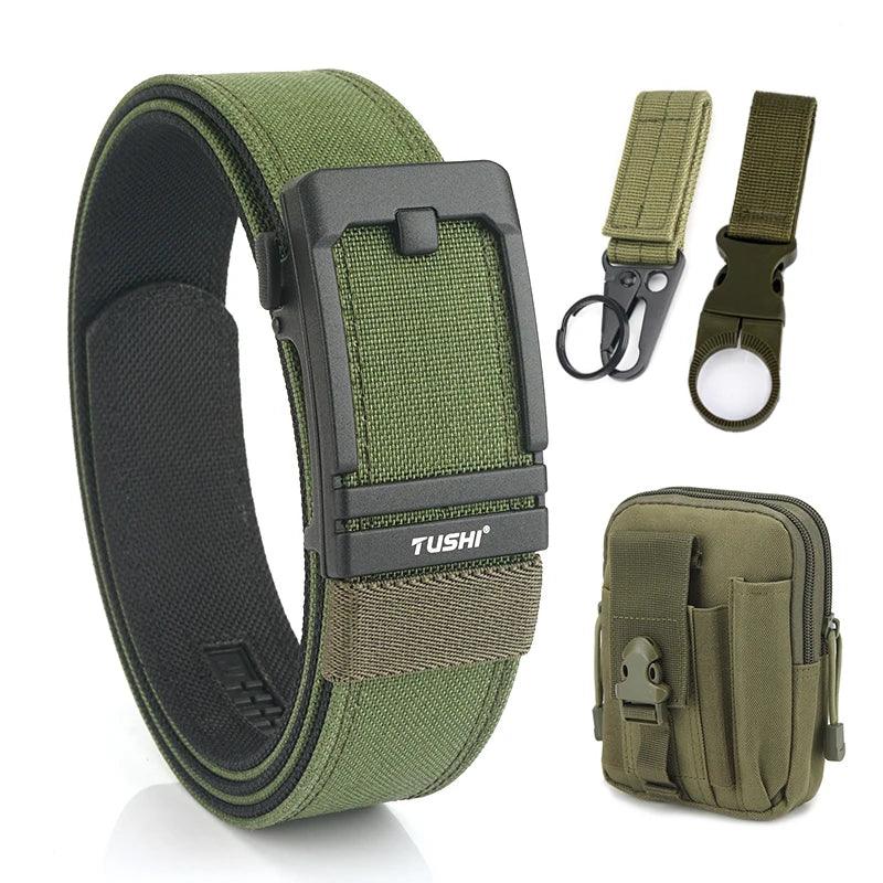 VATLTY New Tactical Pistol Airsoft Belt for Men Metal Automatic Buckle