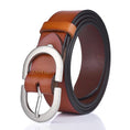 Load image into Gallery viewer, VATLTY Women's Leather Belt 2.8cm Natural Cowhide Silver Alloy Buckle
