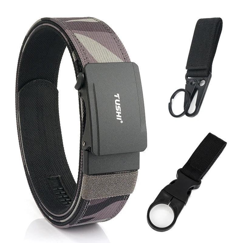 VATLTY New Men's Military Pistol Belt Metal Automatic Buckle Sturdy Nylon