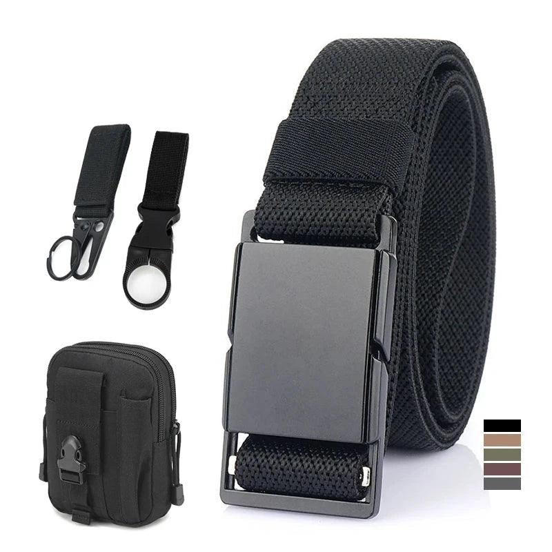 VATLTY 3.4cm Elastic Casual Belt for Men Metal Magnetic Buckle