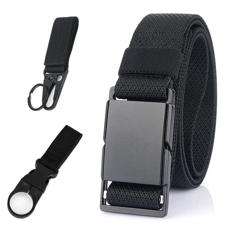 VATLTY 3.4cm Elastic Casual Belt for Men Metal Magnetic Buckle