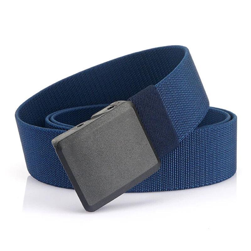 Metal Free Men's Elastic Belt Quick Release Nylon Buckle