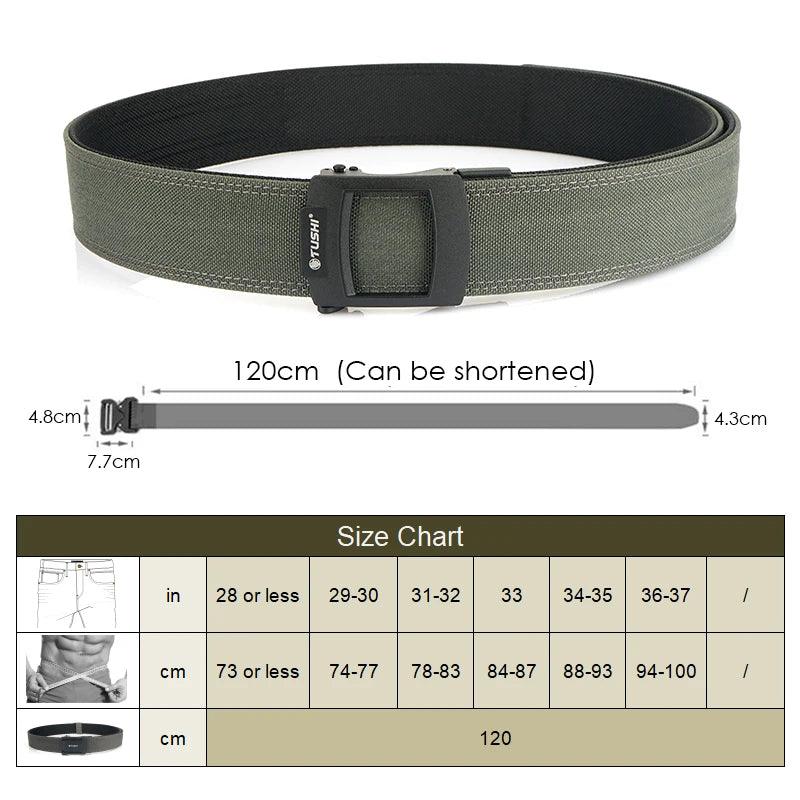 VATLTY 4.3cm Hard Tactical Gun Belt Metal Automatic Buckle Thick Nylon