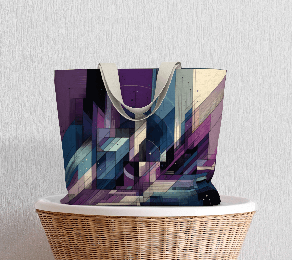 Navy-purple Large Tote bag