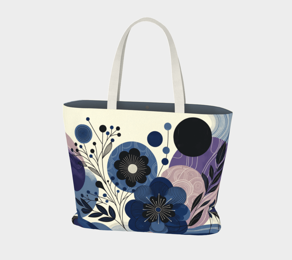 Flowers Large Tote Bag | Stylish Floral Print Design