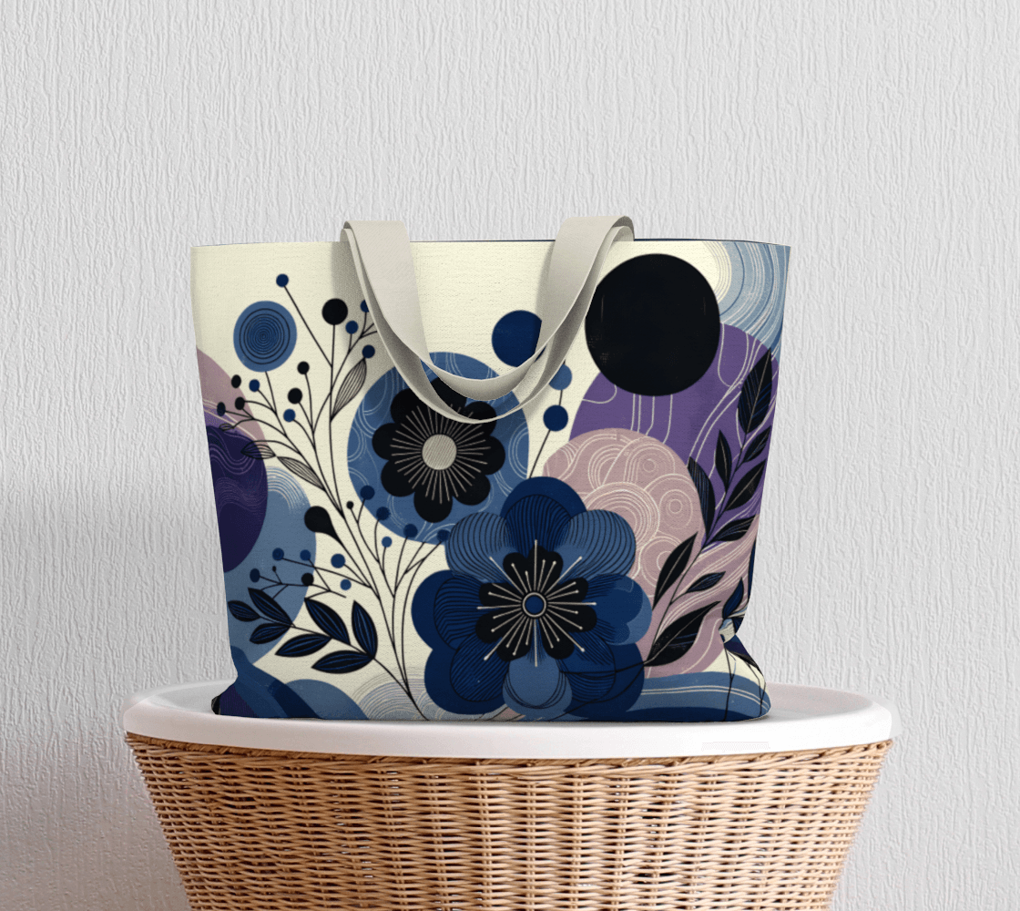 Flowers Large Tote Bag | Stylish Floral Print Design