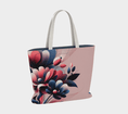 Load image into Gallery viewer, Navy-pink flowers Large Tote bag
